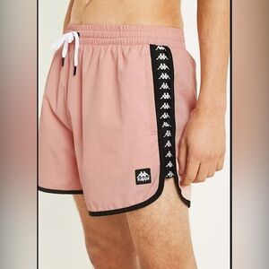 Kappa Dusty Pink Swim Shorts with Black Trim